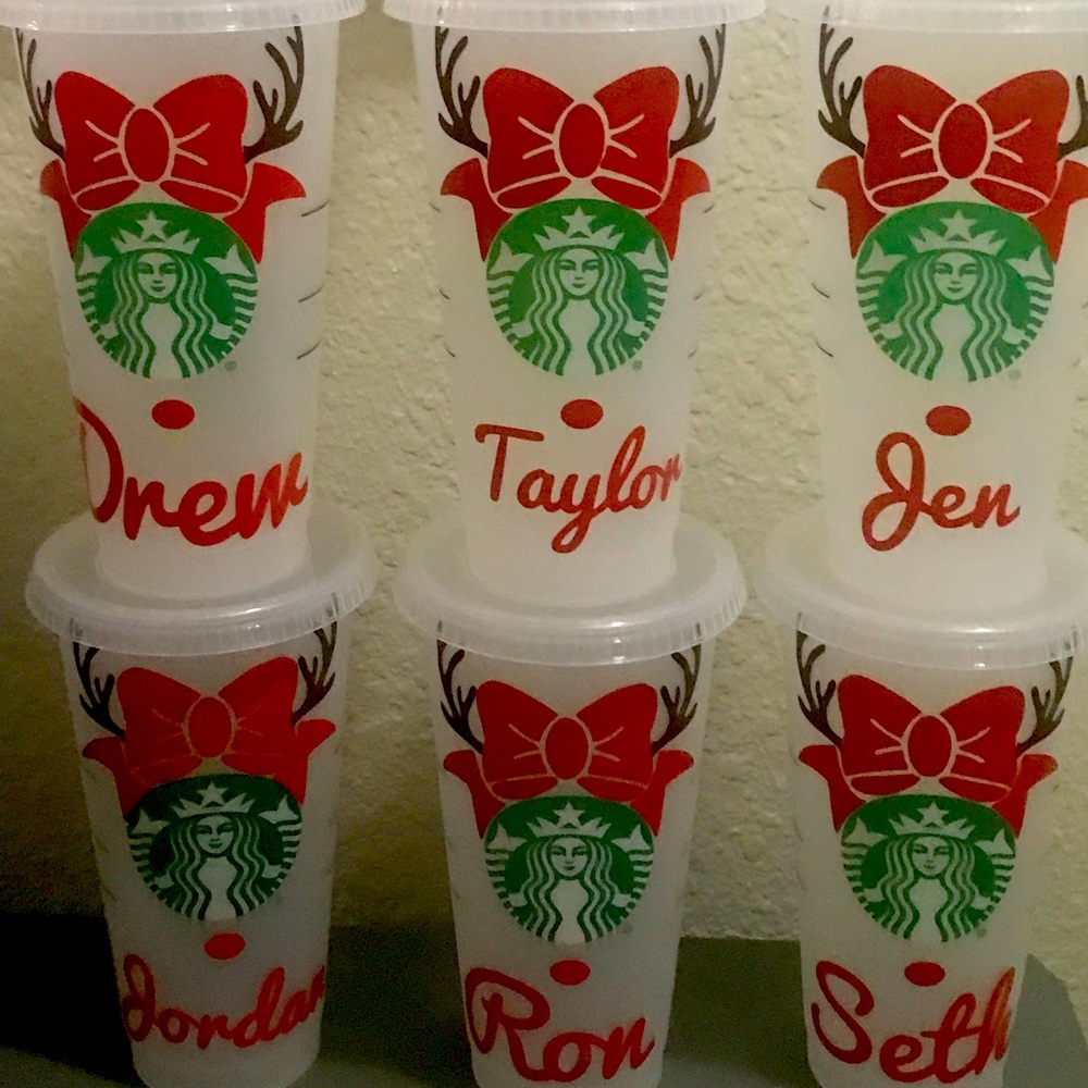 Personalized Starbucks reusable cold cup.